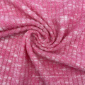 Polyester Blend Melange Knitted Rib Fabric